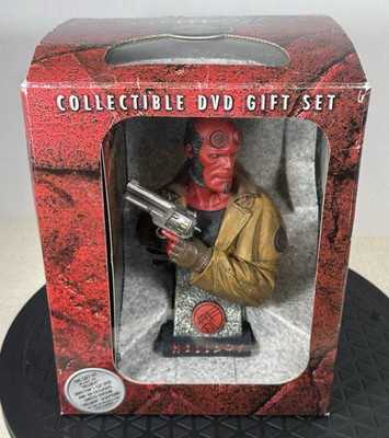 HELLBOY ''SEALED'' 3 DISC DIRECTOR'S CUT DVD GIFT SET w/SIDESHOW BUST