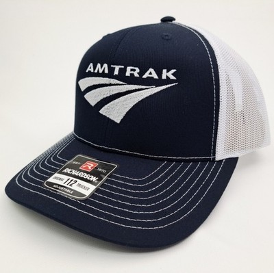 Amtrak Train Navy Blue Richardson 112 Mesh Snapback Hat Cap 