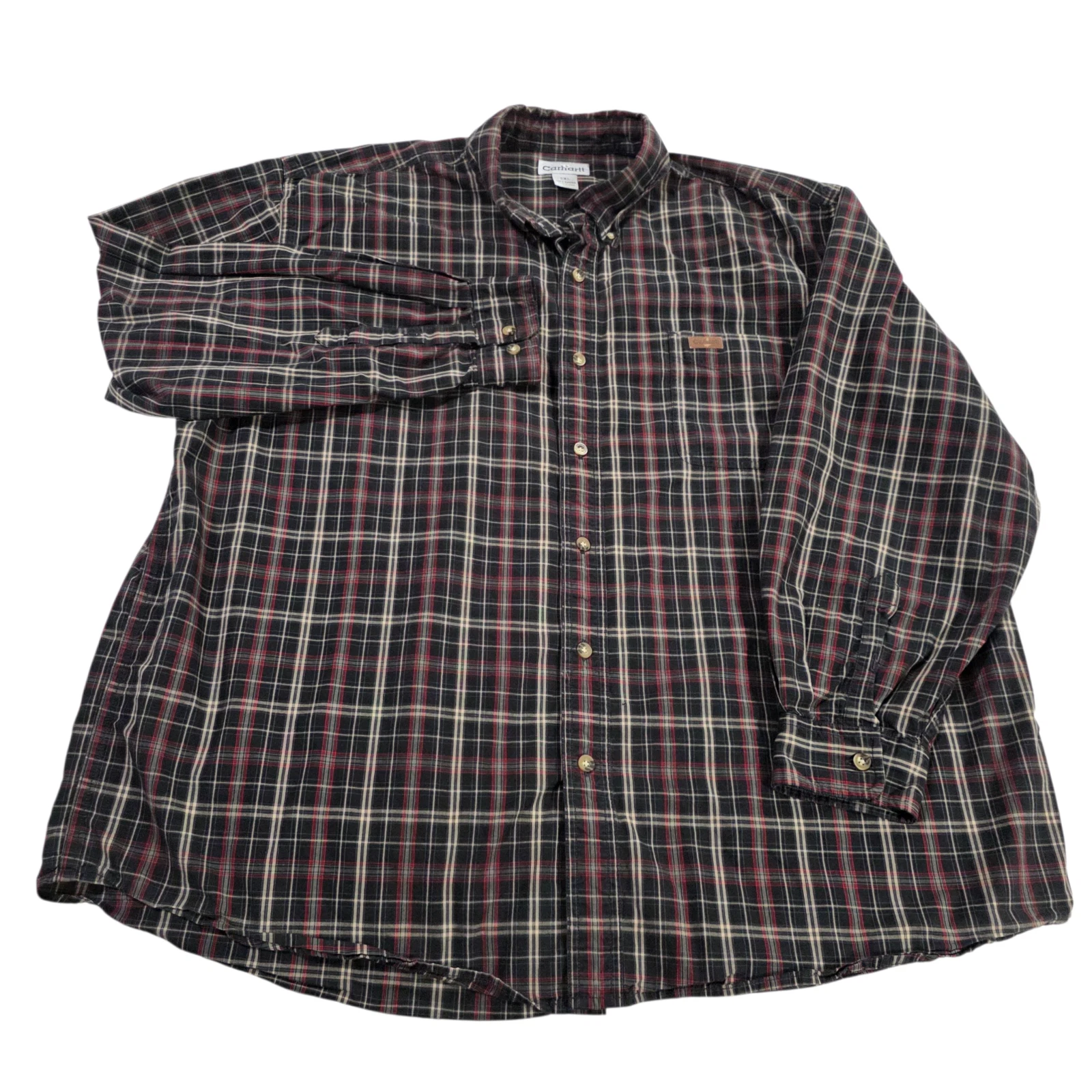 Carhartt Button Down Shirt Mens Multicolor 2XL Plaid Long Sleeve 100% Cotton