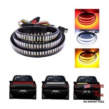 47" Truck Tailgate Light Bar, Triple Row LED Light Strip with Red Brake White
