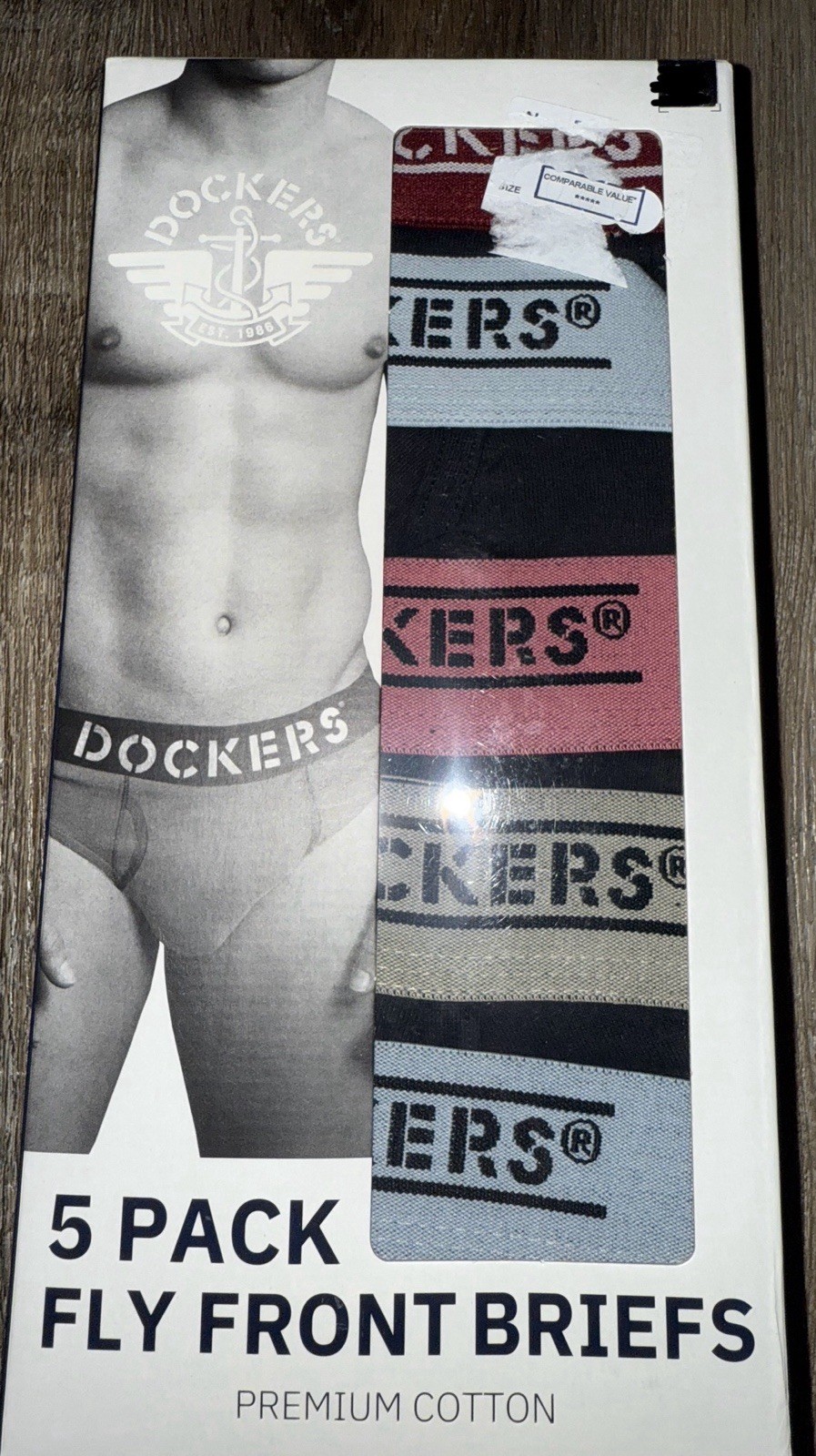 S Tagless Briefs Black Underwear Cotton Fly Front, M (32-34)