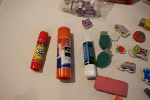 Art Supplies Lot colored Pencils, Markers, ink, glue, erasers, scissors clips - Picture 8 of 12