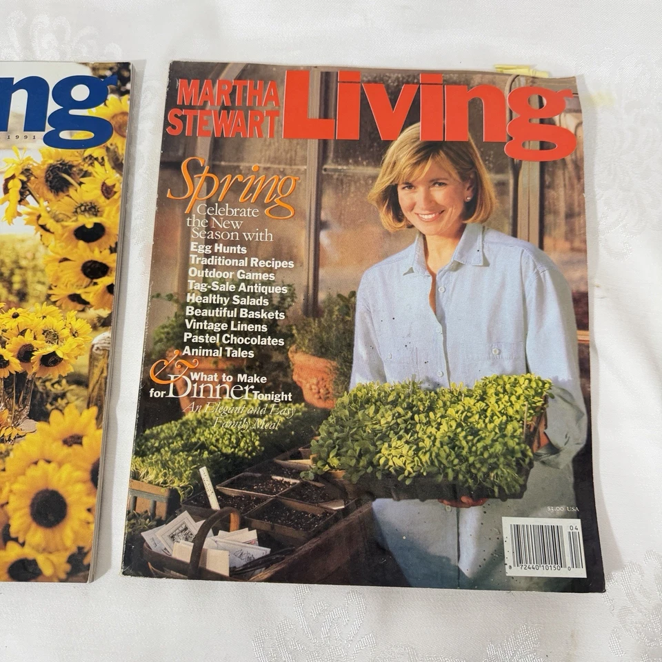 RARE: 1991 Martha Stewart Living - 2 Issues w/Recipe Cards Sept Oct - Spring Lot - Image 3 of 4