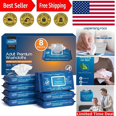 Thick & Strong Adult Cleansing Wipes for Elderly - 400 Count, Non-Flushable
