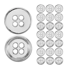 100 Pcs Decorative Zinc Alloy Round Buttons 4 Holes Sewing Buttons for Clothing