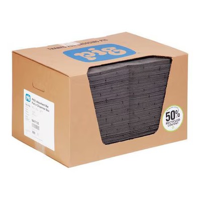 Pig Mat135 Sorbent Pad, 22 Gal, 15 In X 20 In, Universal, Gray, Polypropylene