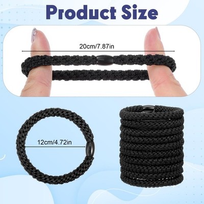 10Pcs Black Braided Hair Bands, No Damage Beard Ties Set, No Slip