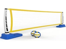 OMOTIYA Pool Volleyball Net Set with Base Net Volleyballs and Pump 39inch X 256i