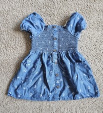 Cat & Jack 3T Target Dress Floral Denim Knee Length Dress Partially Lined
