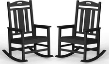Oversized Outdoor Rocking Chairs Set of 2 380lbs Heavy-Duty Large Patio Rocker