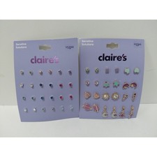 Claires Sensitive Solutions Earring Set 24 Pairs Celestial Stars Moon Rhinestone