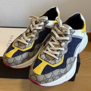 Baskets basses homme GUCCI GG toile/cuir multicolore UK8/US8,5 authentiques