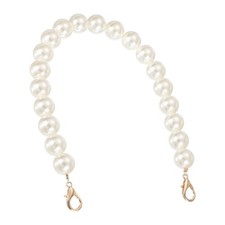 Imitation Pearl Purse Strap 16" Handbag Chain with Lobster Clasp 18mm