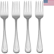 Set of 4 Satin Finish Salad Forks | Durable 18/0 Stainless Steel Tableware