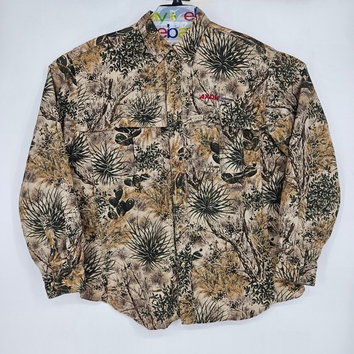 GameGuard Shirt Mens Large Cactus Camouflage Fishing Long Sleeve Outdoor