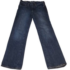 Gap Kids Classic Blue Denim Jeans Straight Leg Dark Wash Adjustable Waist SZ:12