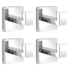 Towel Hooks for Bathrooms Robe Hook Coat Hook 4 Pack Polished Chrome Stainles...