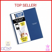 Five Star Spiral Notebook  Study App, 1 Subject, College Ruled Paper, 8-1/2" x
