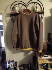Vintage 1980s Brown And Yellow Sweatshirt With Pockets