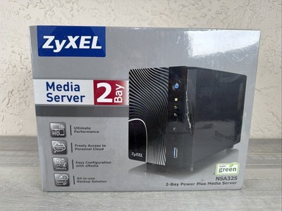 ZyXEL NSA325 Dual Bay NAS Storage, Personal Cloud Storage 8TB Power Adapter Incl