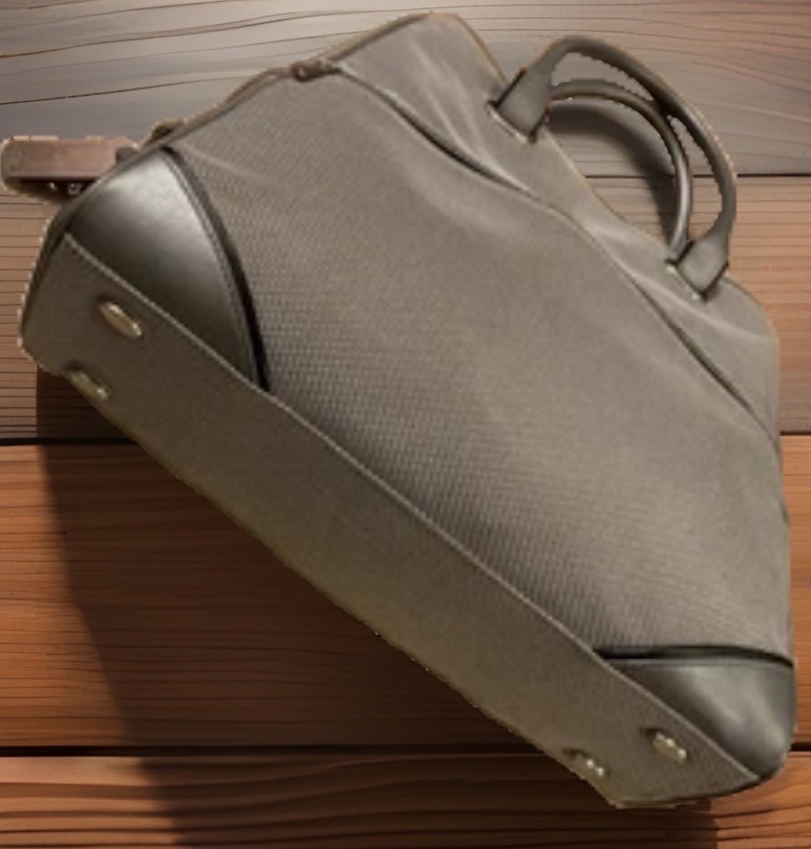 TUMI-LT, Expandable  tote Bag,Carbon fiber Silver Gray / Leather Trm See Details image 4