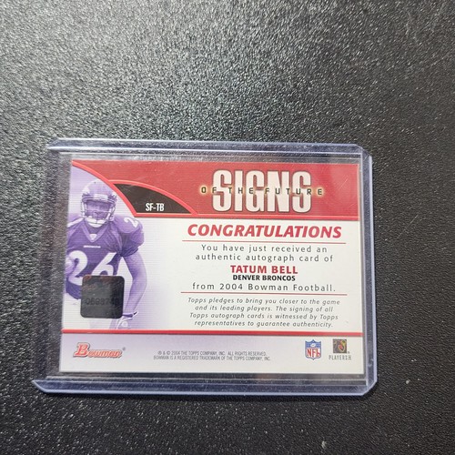 2004 Bowman Signs Of The Future Tatum Bell Broncos #SF-TB Autograph - Picture 2 of 2