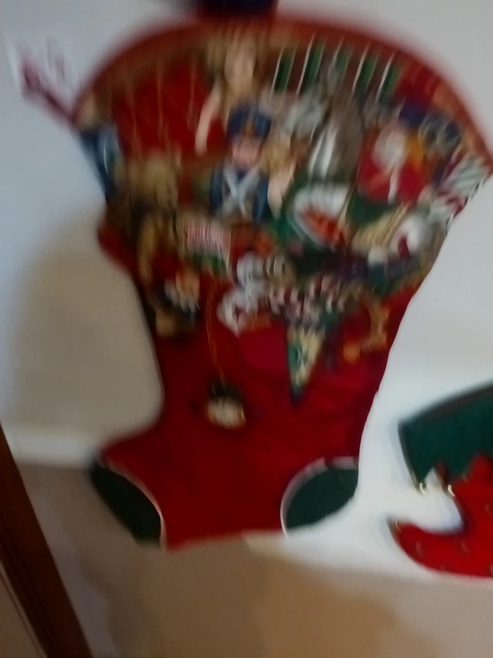 Medias Jumbo Cranston Vintage Noche Antes de Navidad 17x32 Acolchadas ¡Excelente Estado! Foto 2 de 4