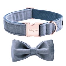 Bowtie Dog Collar Velvet Dog Collars With Removable Bowtie Cute Comfortable