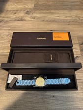Image of New Tom Ford 002 TF0120197081 STE Gold Tone Dial Quartz Watch Damaged Box