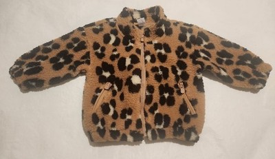 NWT Baby Gap Leopard Print Sherpa Jacket Baby Toddler Girl