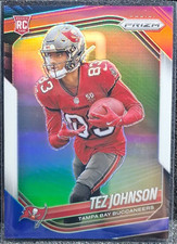 Panini 2025 Prizm Tez Johnson Rookie Tampa Bay Buccaneers Red White & Blue #381