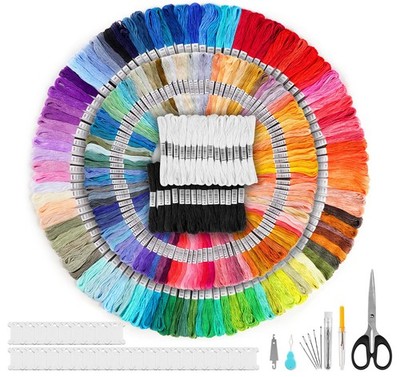 289 Stück Embroidery Floss,200 Farbige Embroidery Thread und 30 SchwarzWeiße ...