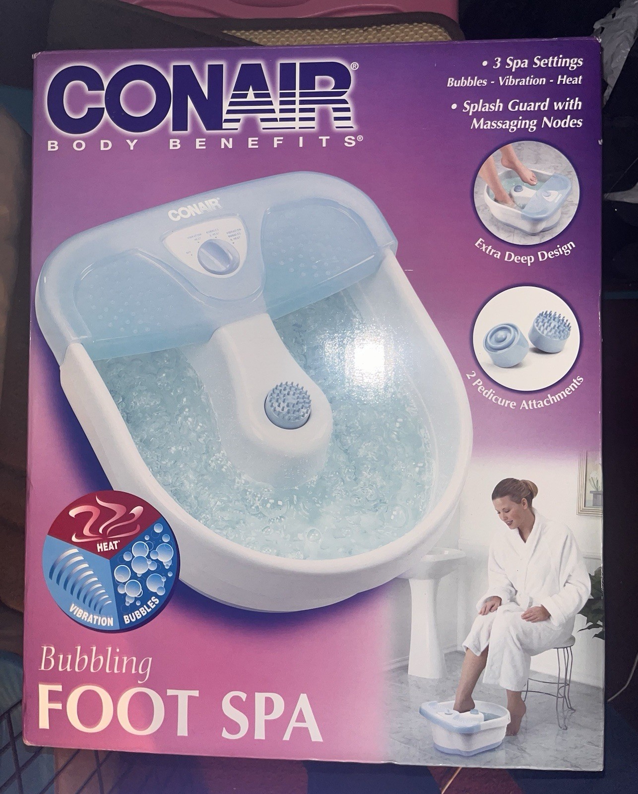 Conair Body Benefits Bubbling Foot & Hand Spa, Pedicure, Man