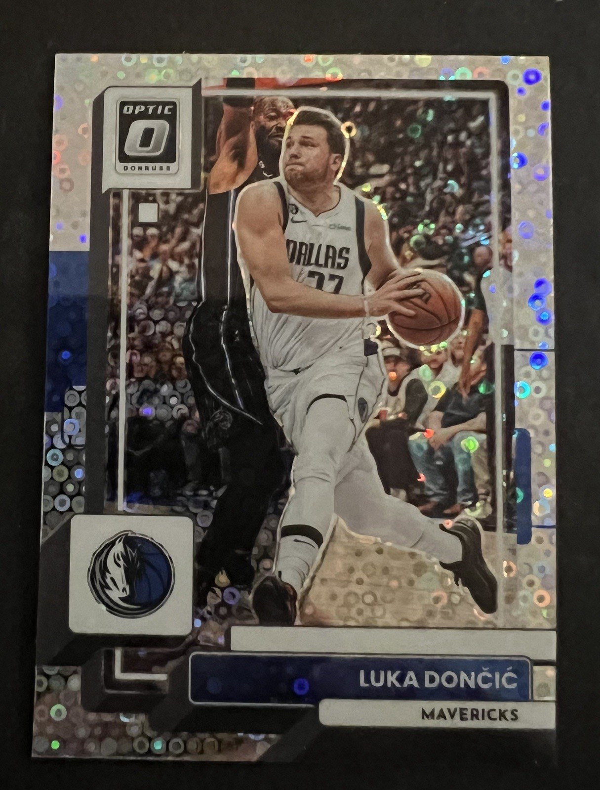 2022-23 Donruss Optic #160 Luka Doncic Fastbreak Holo Prizm Silver Disco Card
