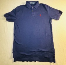 Polo Ralph Lauren Classic Fit Cotton Polo Shirt M Navy Blue Short Sleeve