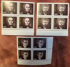 Litauen  1993, Persönlichkeiten 523-25 Viererblöcke Satz kpl., postfrisch