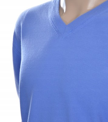 Herren Pullover aus Kaschmir und Merinowolle V-Ausschnitt Merinos XXL 2XL blau 