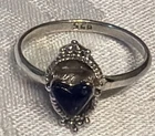 Lapis Lazuli Southwestern Size  7 Handcrafted Vintage Ring 925 Heart Shape Ring