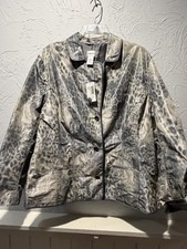 Chicos NWT Womens Size 3 Animal Print Leopard Lightweight Button Front Jacket