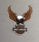 VINTAGE 12” HARLEY DAVIDSON EAGLE PORCELAIN SIGN CAR GAS TRUCK OIL MOTORCYCLE