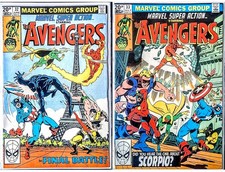 MARVEL SUPER ACTION STARRING THE AVENGERS #32 #33 VFN ENDGAME/SCORPIO HULK 1981