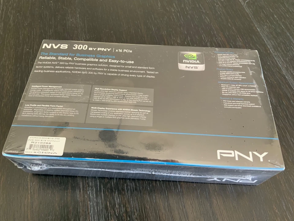 PNY NVIDIA NVS 300 x16 PCIe w/ Driver CD and Video Adapters New Sealed - Image 2 of 4