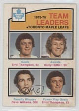 1976 O-Pee-Chee Team Leaders Errol Thompson Darryl Sittler Tiger Williams 0da0