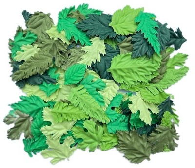 DUONGJAIS BRAND 100 pcs Mulberry Paper Leaves DIY Mixed Green Tone