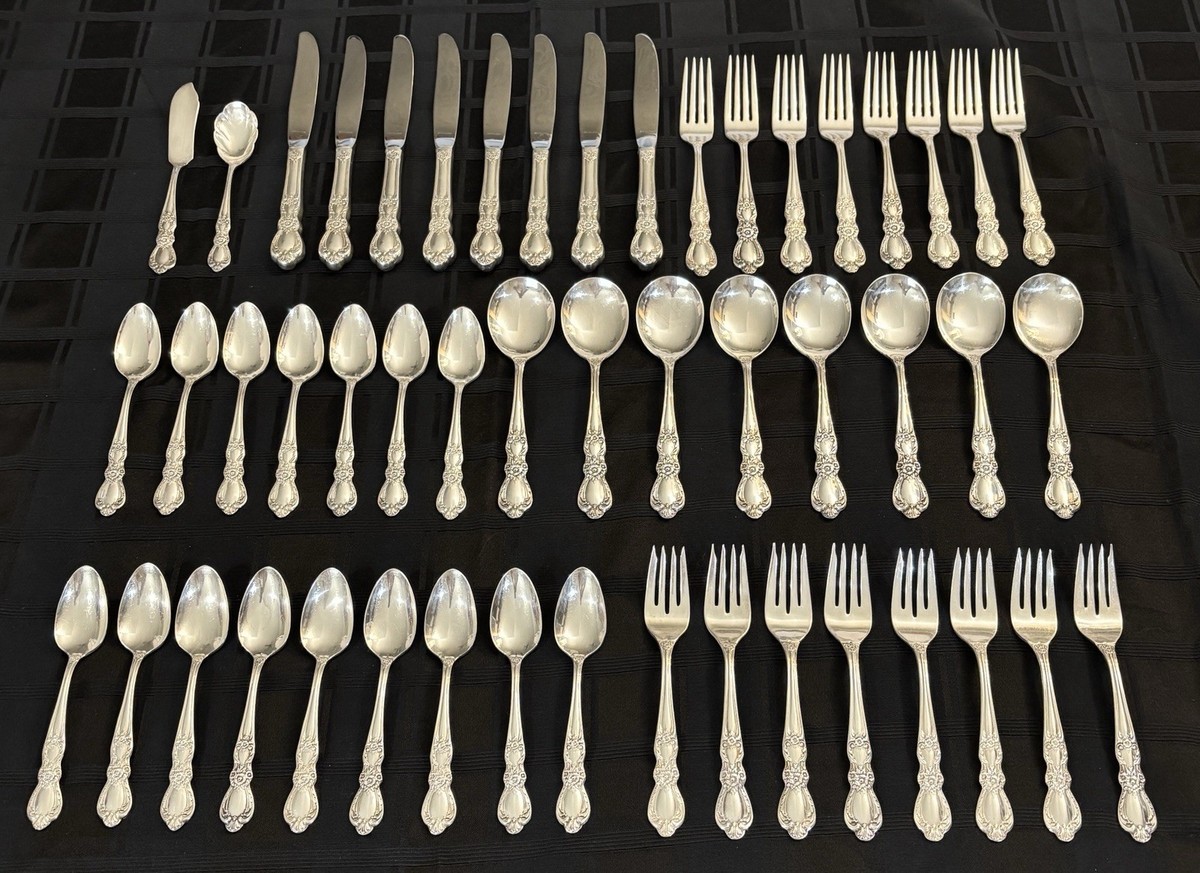 【Rogers Bros】 HERITAGE コーヒースプーン 12本 Heritage 1847 Rogers Bros c.1953 Vintage 50 pc Flatware Set for 8