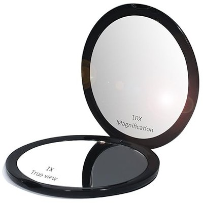Mini Purse Mirror w/ 10x Magnification Perfect for Makeup & Eyebrow Tweezing