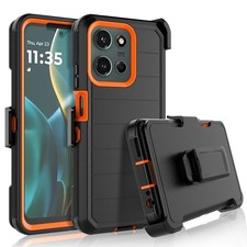 Rugged Defender Phone Case Holster Clip for Motorola Moto Edge Play Power Stylus