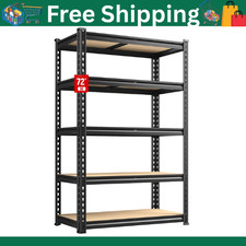 5-Tier Heavy Duty Metal Shelving Unit Garage Shelves Utility Rack Adjustable