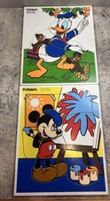 PlaySkool Walt Disney Puzzle Donald Duck 190-02  Mickey 190-26 Vintage Hard