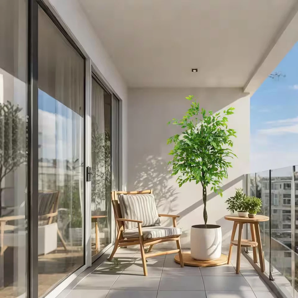 5. 9 футов Искусственное дерево фикус, высокое горшечное дерево фикус с сеялкой - Изображение 4 из 4